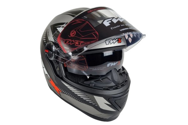CAPACETE FW3 GTX RAPID C/OCULOS PRETO FOSCO/GRAFITE Nº56/58/60